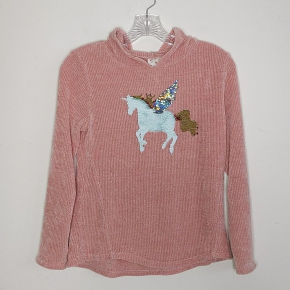 Belle Du Jour Soft Hoodie Sweatshirt with Sequins Unicorn